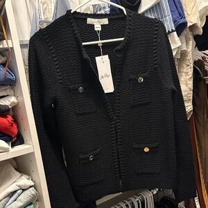 Lilly Pulitzer NWT black metallic Kenton Cardigan, M